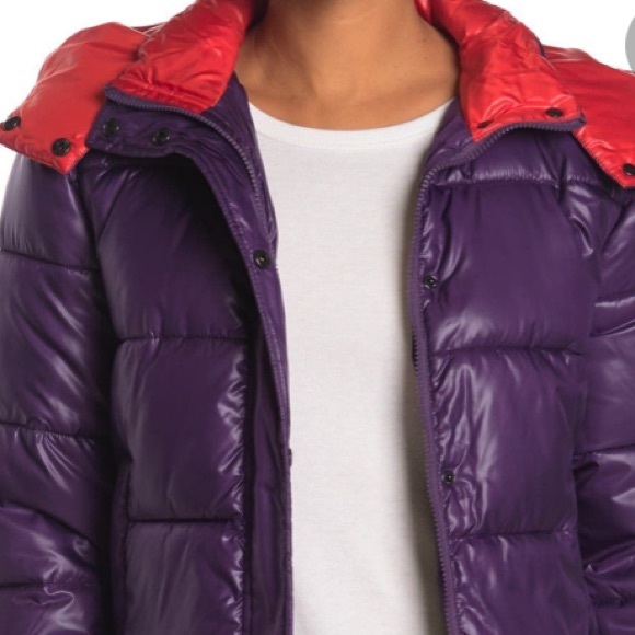 NWT Kendall & Kylie Two Tone Puffer Jacket women’s Large - Picture 5 of 13